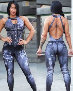 JUMSUIT HALTER DENIM E318-11