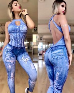 JUMSUIT HALTER DENIM E318-5