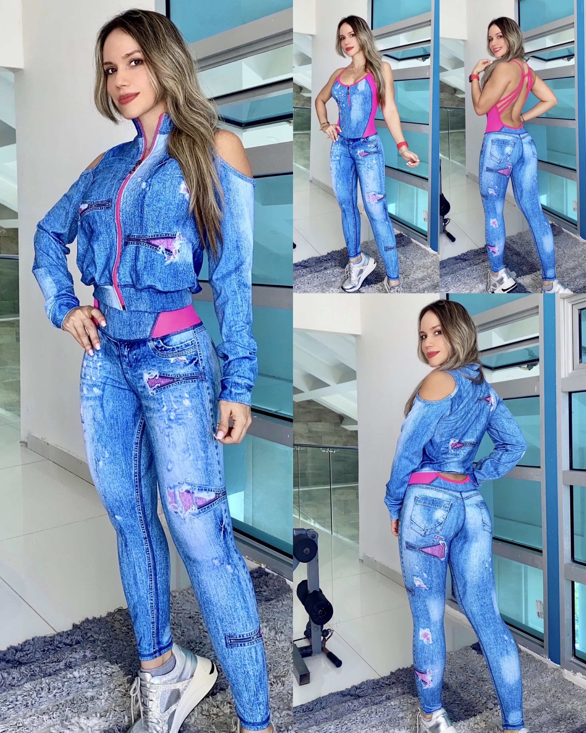2PC SET JUMPSUIT DENIM E375-6A